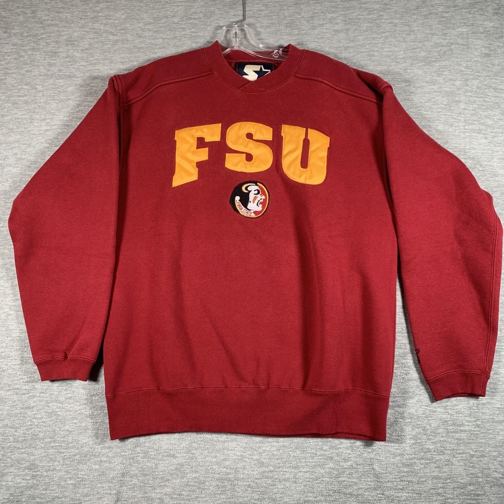 Florida State Seminoles Sweatshirt Mens Medium Red NCAA Football Starter FSU